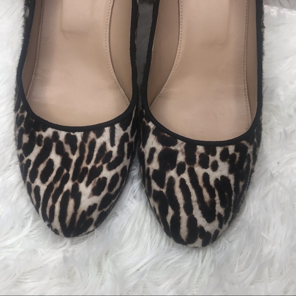 J Crew Leopard Animal Print Wedge Heels 7.5 - Picture 4 of 8